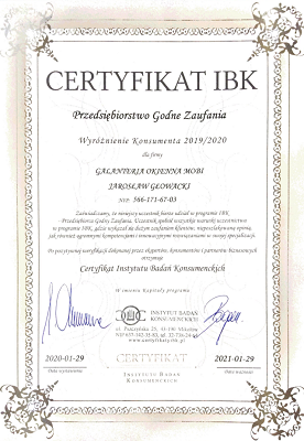 certyfikat IBK 2020